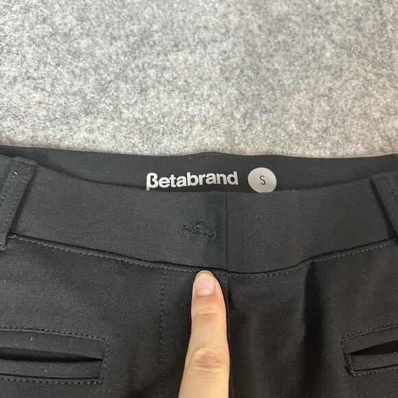 Betabrand Womens Pants Small Black Straight Trousers Pull On Career Stretch Yoga - Picture 4 of 12
